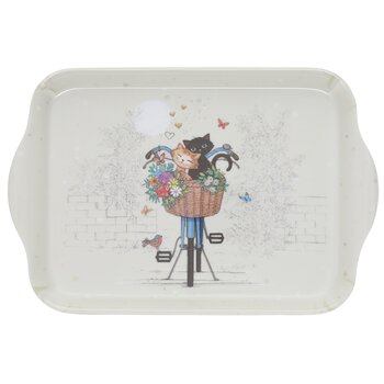 KIUB Plateau Melamine Pm Bug Art Couple De Chats 21x14.5cm