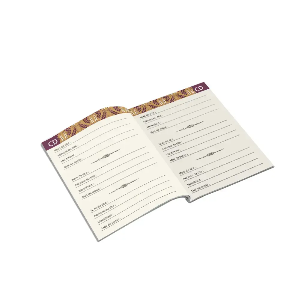 Gt Carnet Mot De Passe 48 Pages 10 X 15 Cm - Tigre