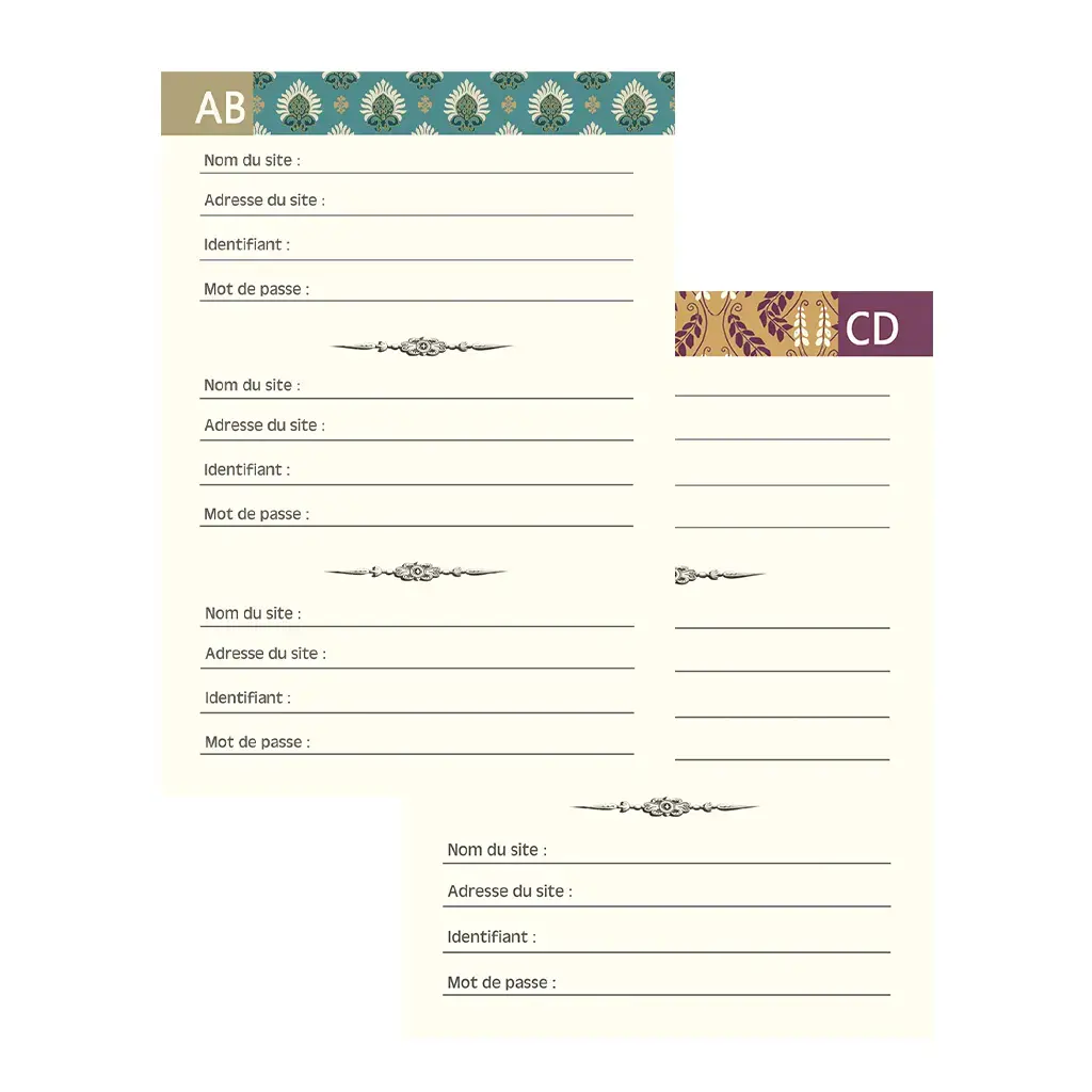 Gt Carnet Mot De Passe 48 Pages 10 X 15 Cm - Tigre