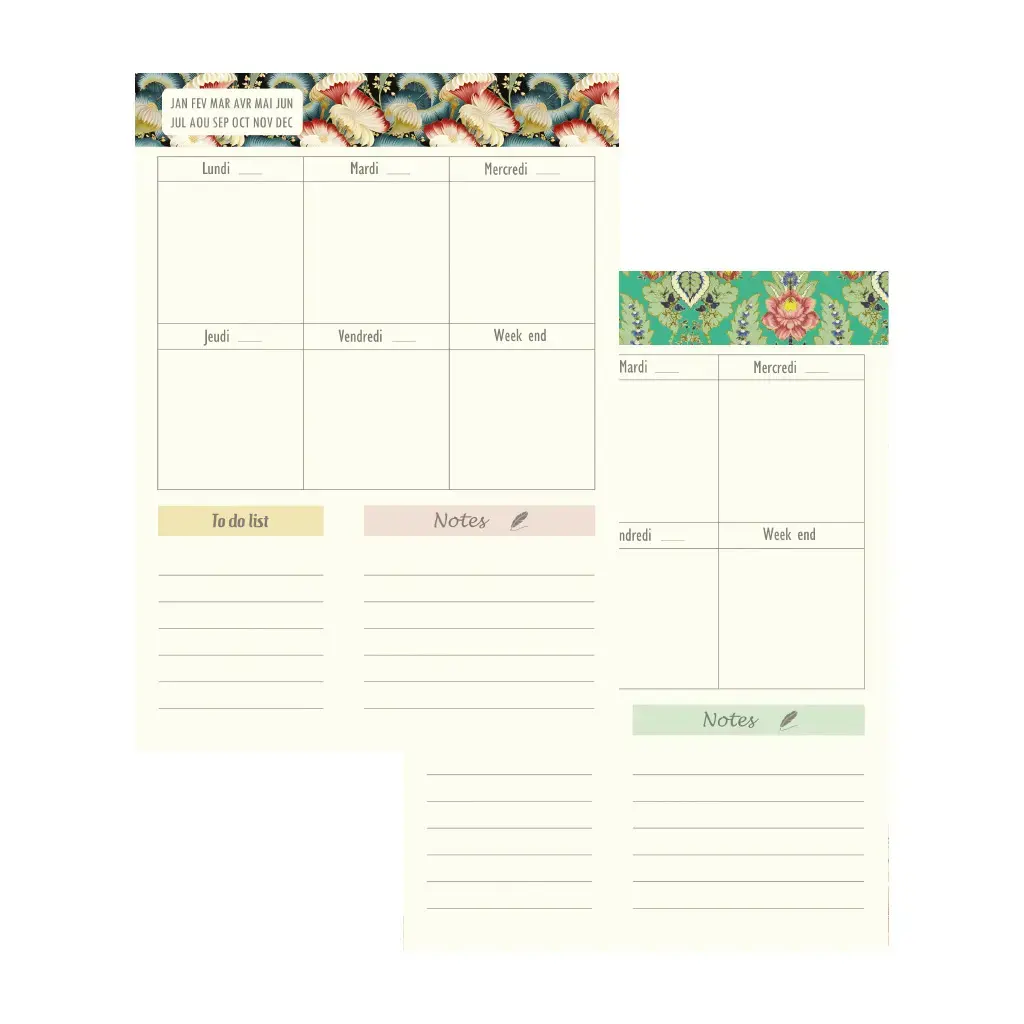 Gt Cahier A Thème 48 Pages 15x21cm - Semainier 2