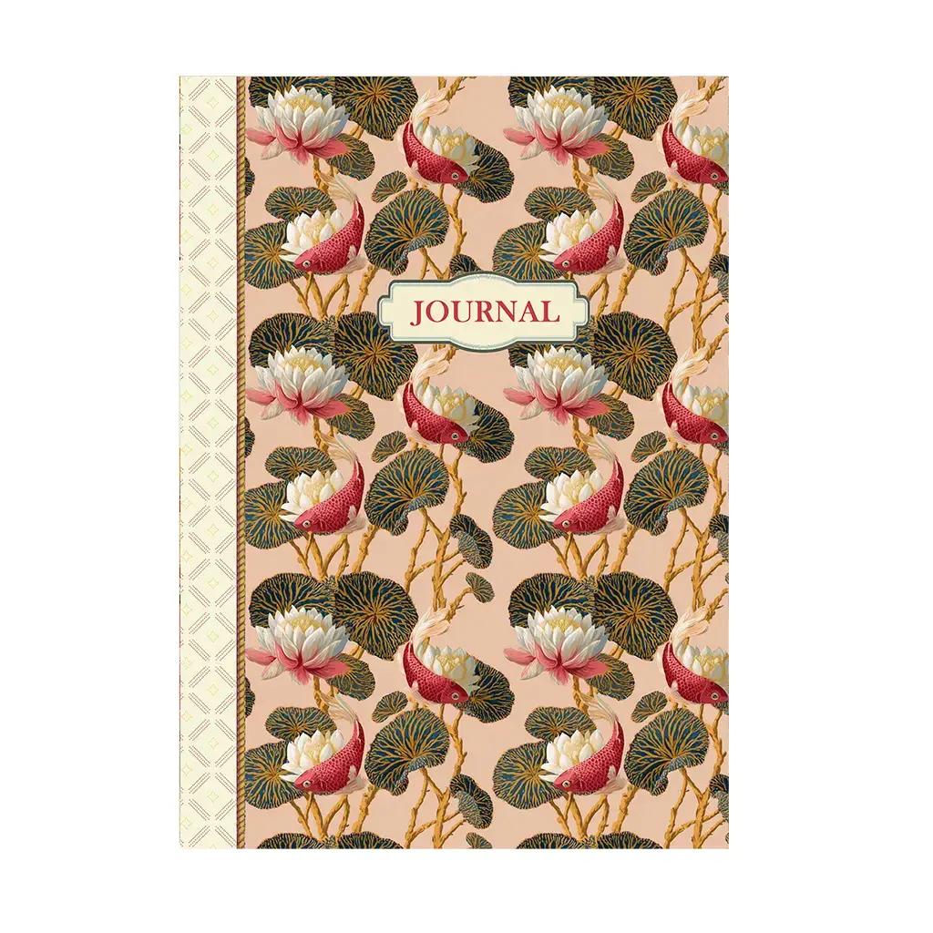 Gt Cahier A Thème 48 Pages 15x21cm - Journal Pattern Poisson Rose