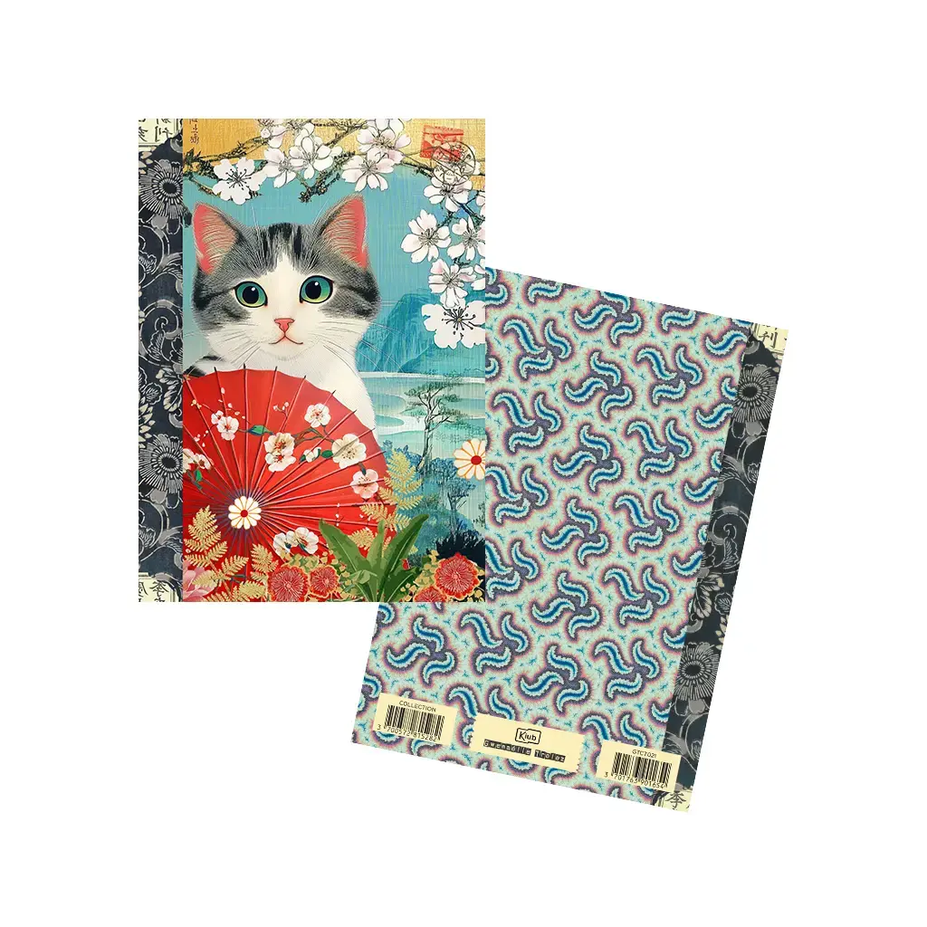 Gt Carnet De Notes 48 Pages 10.5 X 15 Cm - Chat Japon