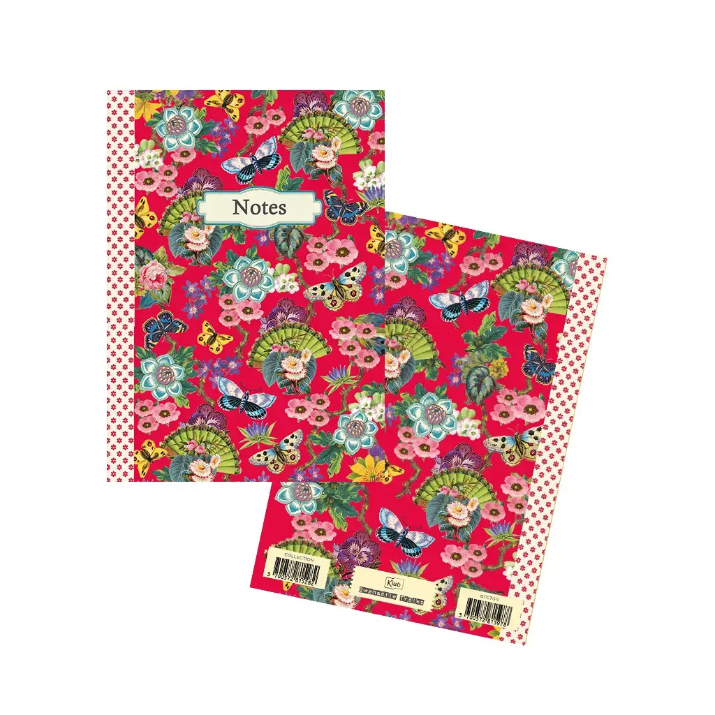 Gt Carnet De Notes 48 Pages 10.5 X 15 Cm - Pattern Rouge Papillons