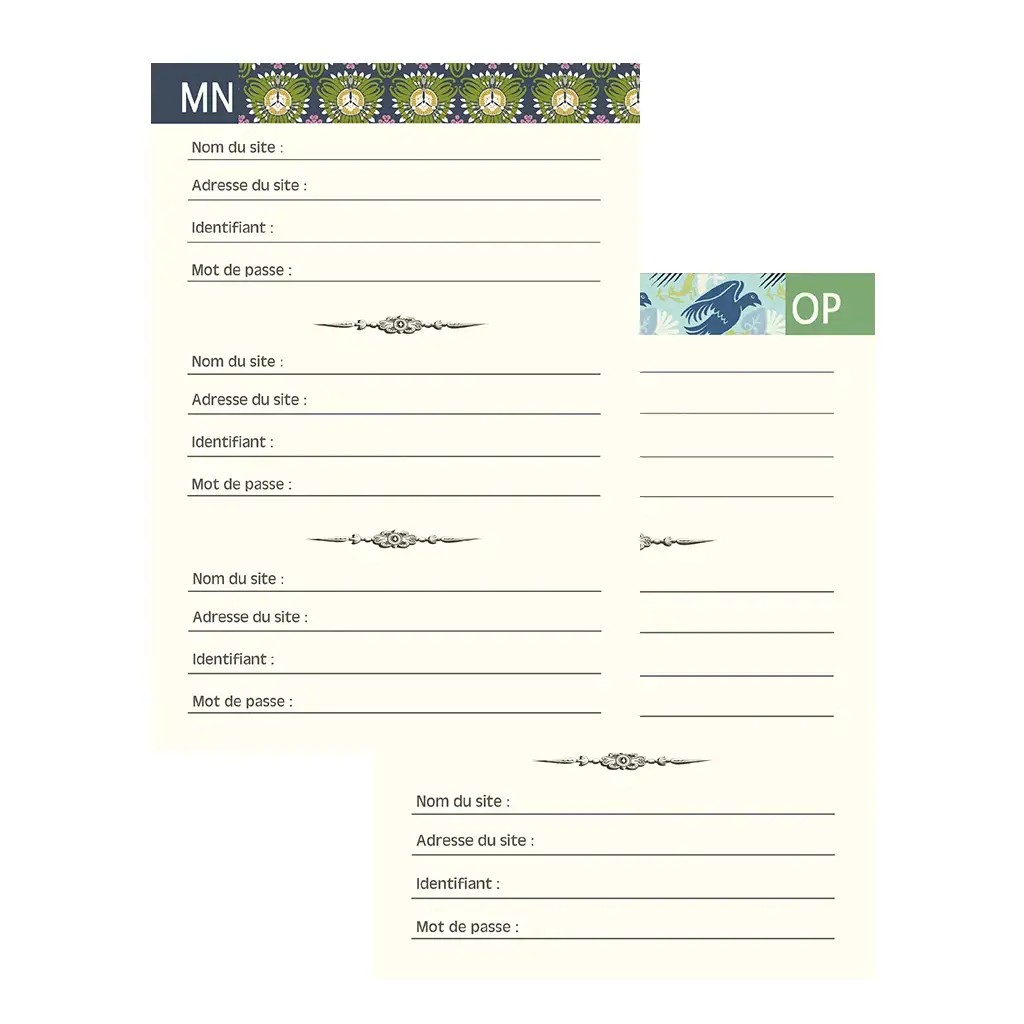 Gt Carnet Mot De Passe 48 Pages 10 X 15 Cm - Hokusai