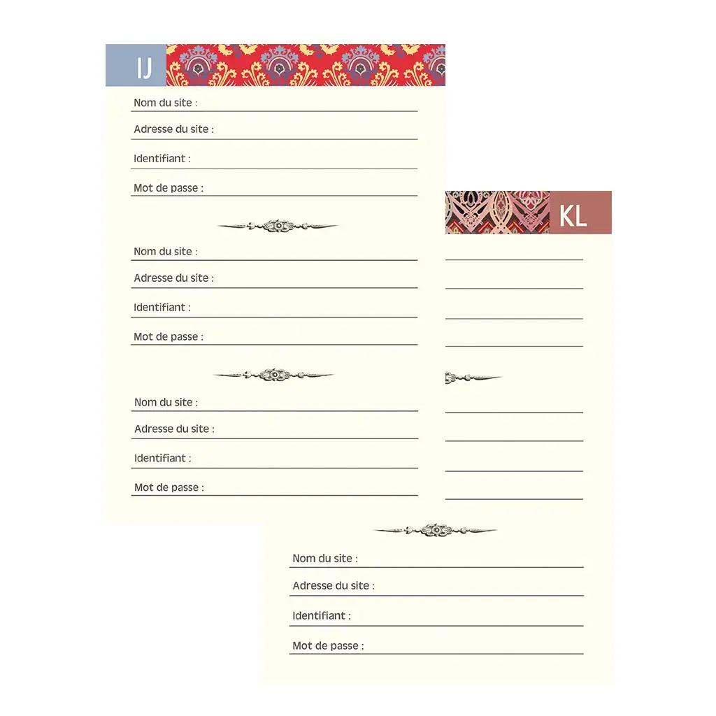 Gt Carnet Mot De Passe 48 Pages 10 X 15 Cm - Fleur