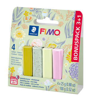 GRAINE CREATIVE Coffret Fimo 4X 25 G Couleurs Florales Bonus Pack 3+1