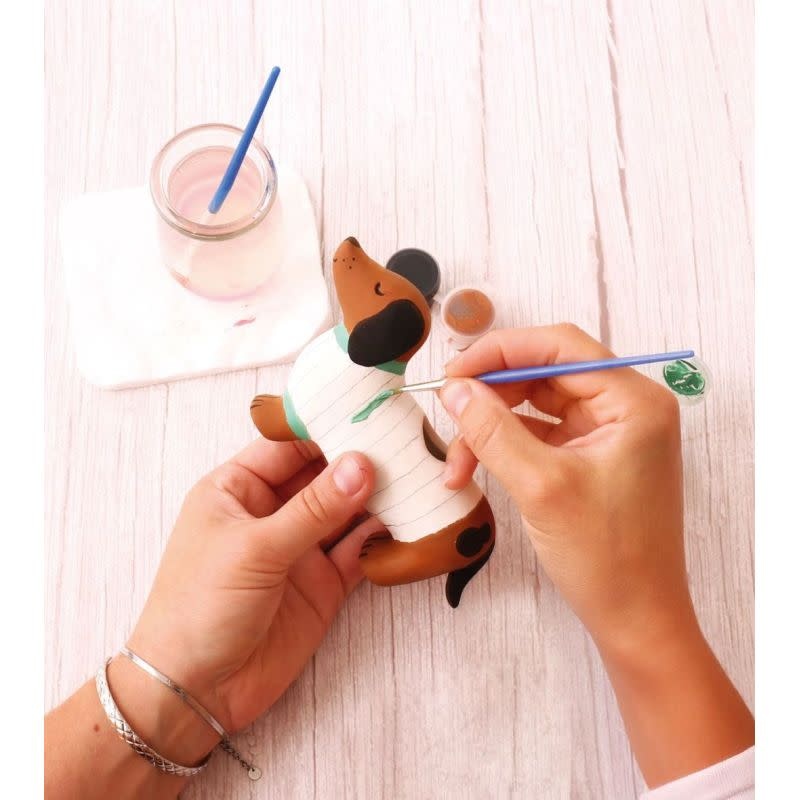 GRAINE CREATIVE Kit Céramique à peindre porte bougie Teckel