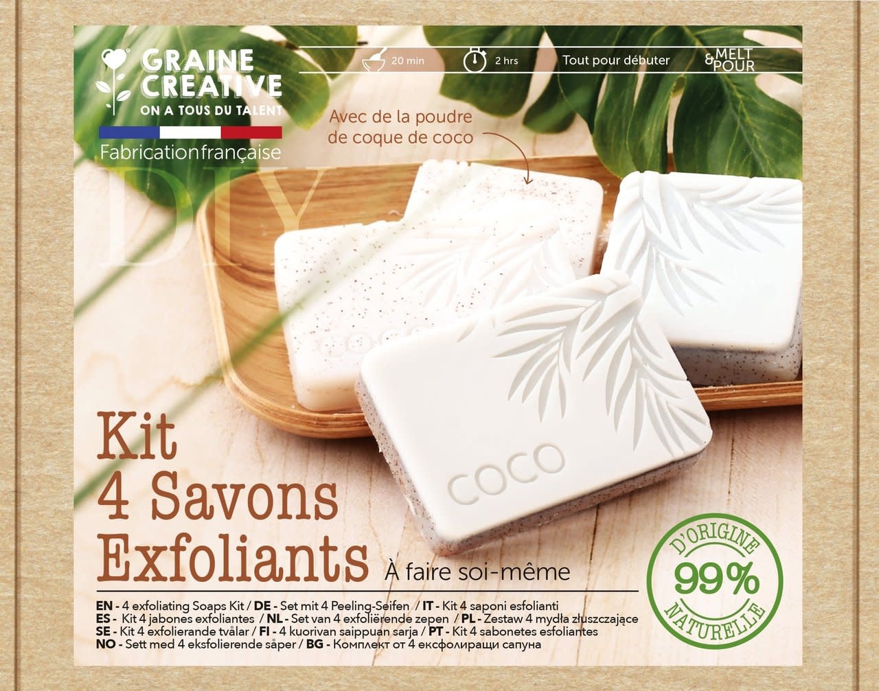GRAINE CREATIVE Kit Diy Savons Exfoliant Noix De Coco