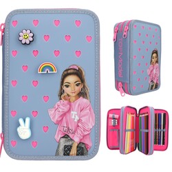 TOP MODEL TM Trousse à crayons 3 compartim. avec épingles en silicone