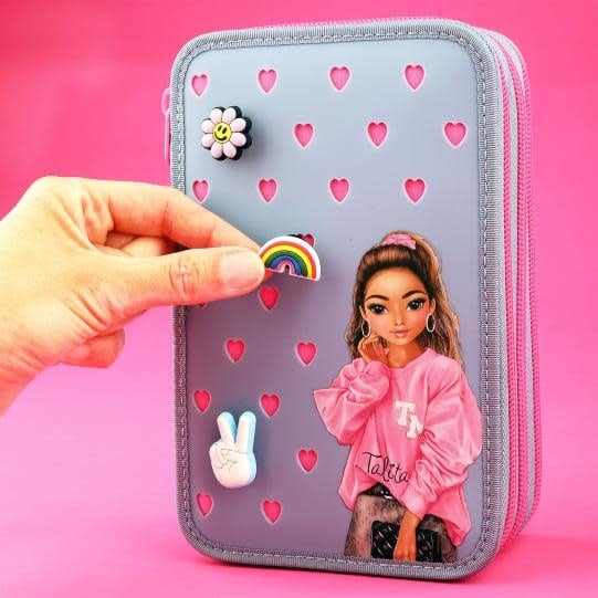 TOP MODEL TM Trousse à crayons 3 compartim. avec épingles en silicone