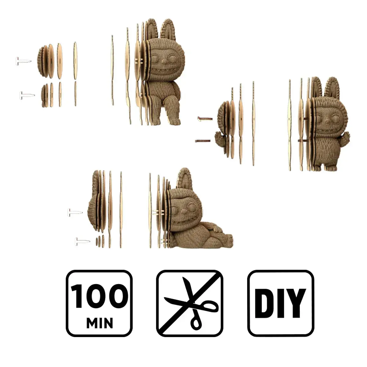 Cartonic Sculpture-Puzzle 3D - Trio Laboubou