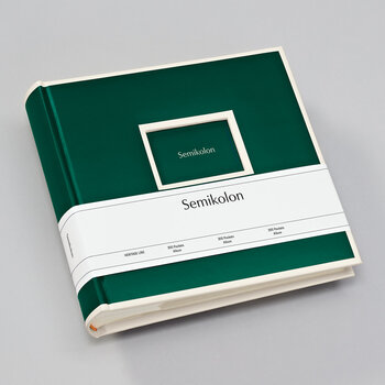 SEMIKOLON Album photos 200 Pochettes avec fenêtre Vert Forêt pages crème 23x22,3cm