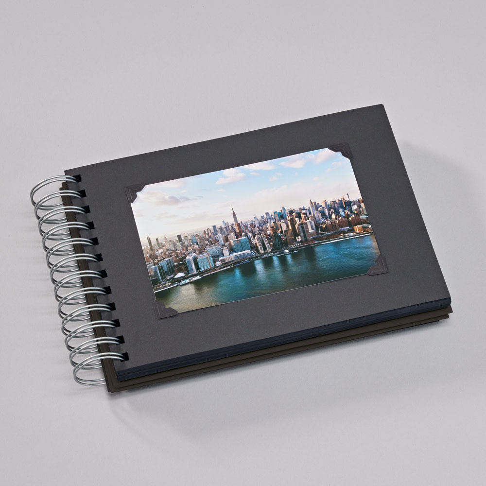 SEMIKOLON Album photos spiralé Mini Mucho Noir pages noires 23x16cm