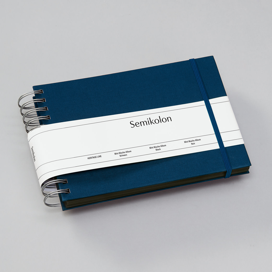 SEMIKOLON Album photos spiralé Mini Mucho Marine pages noires 23x16cm