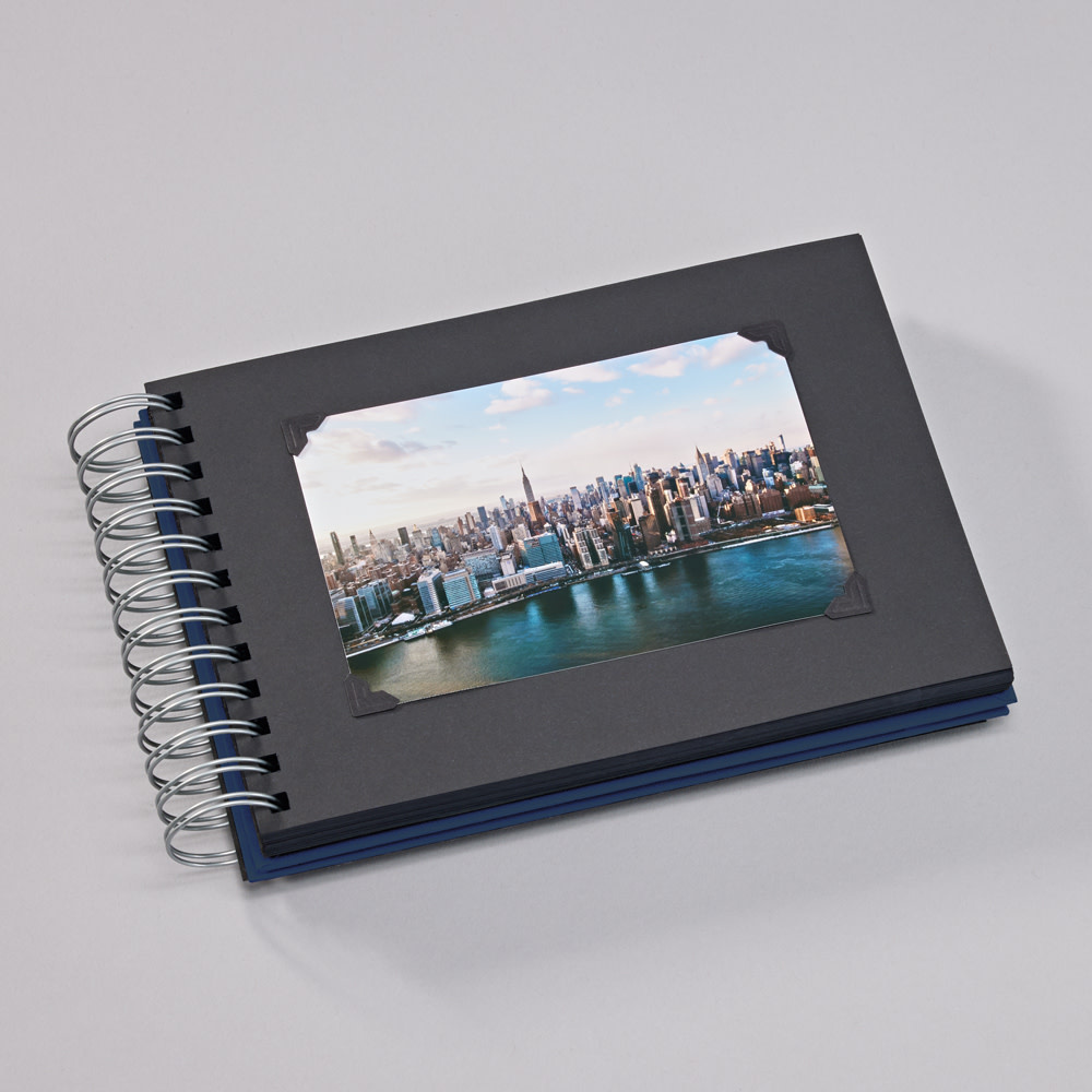 SEMIKOLON Album photos spiralé Mini Mucho Marine pages noires 23x16cm