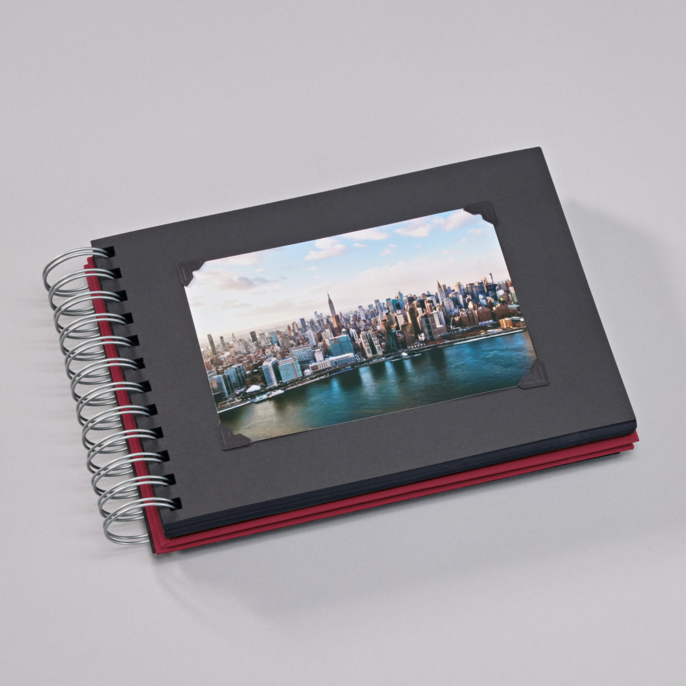 SEMIKOLON Album photos spiralé Mini Mucho Bordeaux pages noires 23x16cm