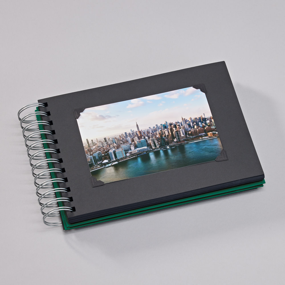 SEMIKOLON Album photos spiralé Mini Mucho Vert Forêt pages noires 23x16cm