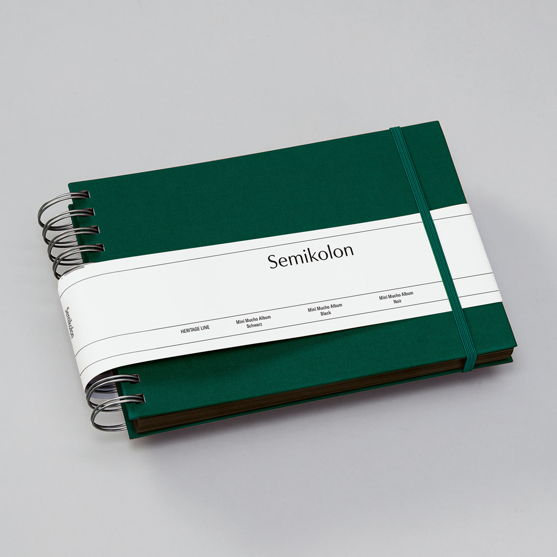 SEMIKOLON Album photos spiralé Mini Mucho Vert Forêt pages noires 23x16cm