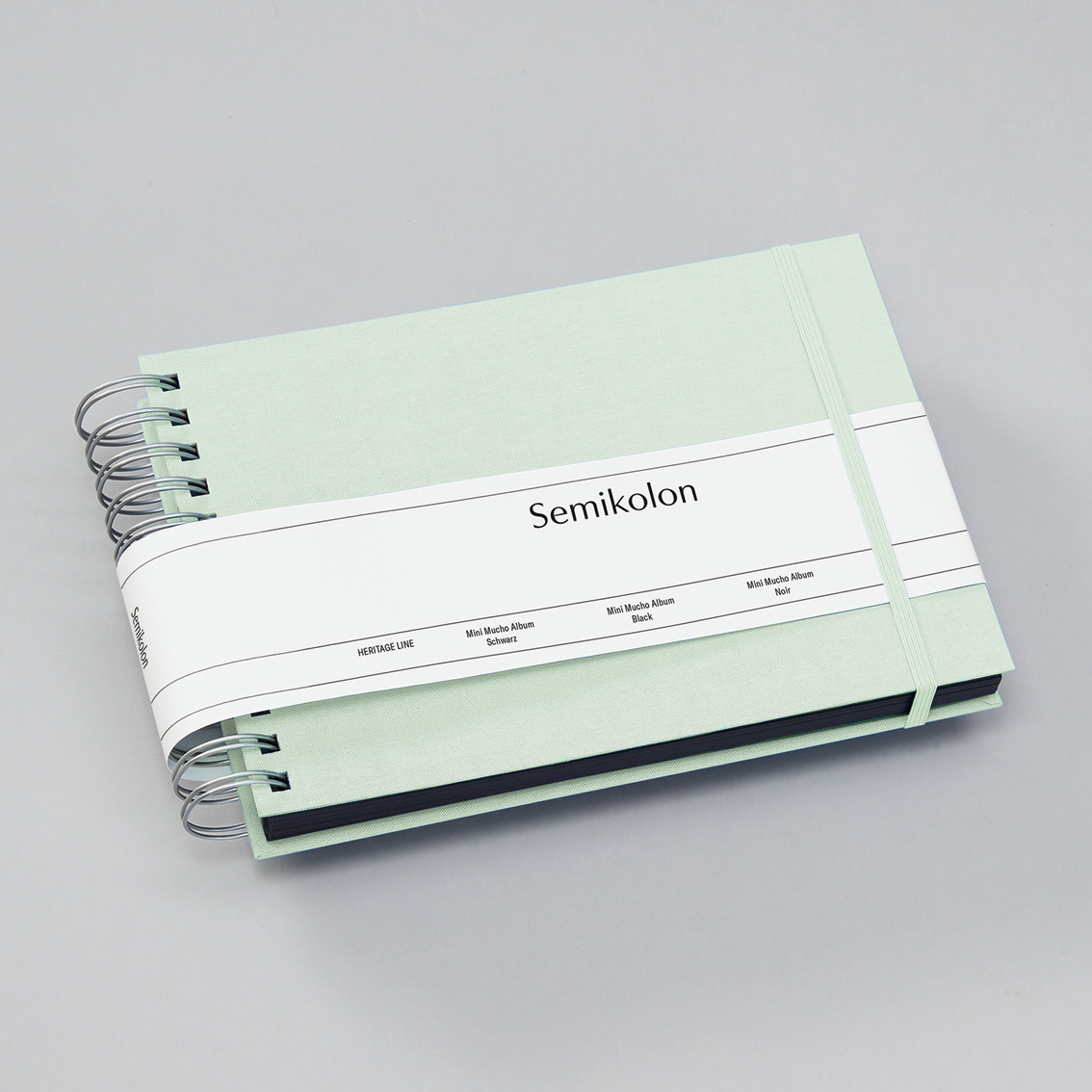 SEMIKOLON Album photos spiralé Mini Mucho Vert Mousse pages noires 23x16cm