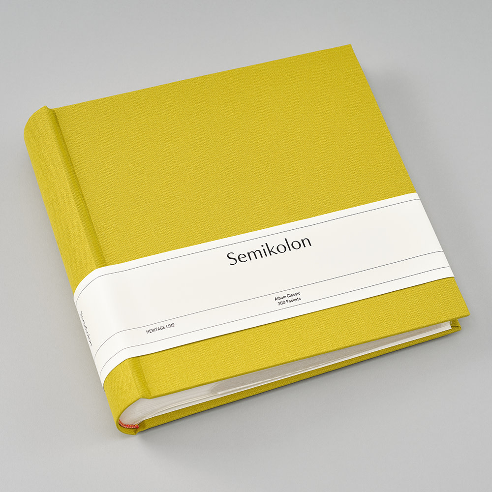 SEMIKOLON Album photos Classic 200 Pochettes Matcha pages crème 23x22cm