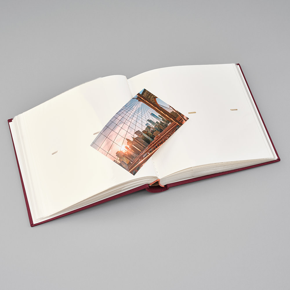 SEMIKOLON Album photos Classic 200 Pochettes Bordeaux pages crème 23x22cm