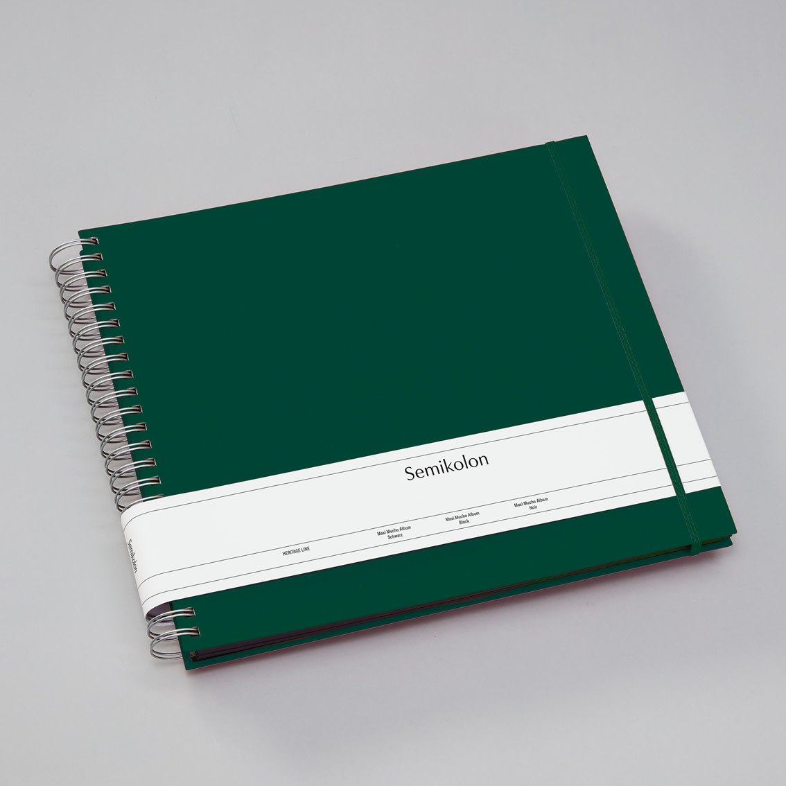 SEMIKOLON Album photos spiralé Maxi Mucho Vert Forêt pages noires 34,5x30cm