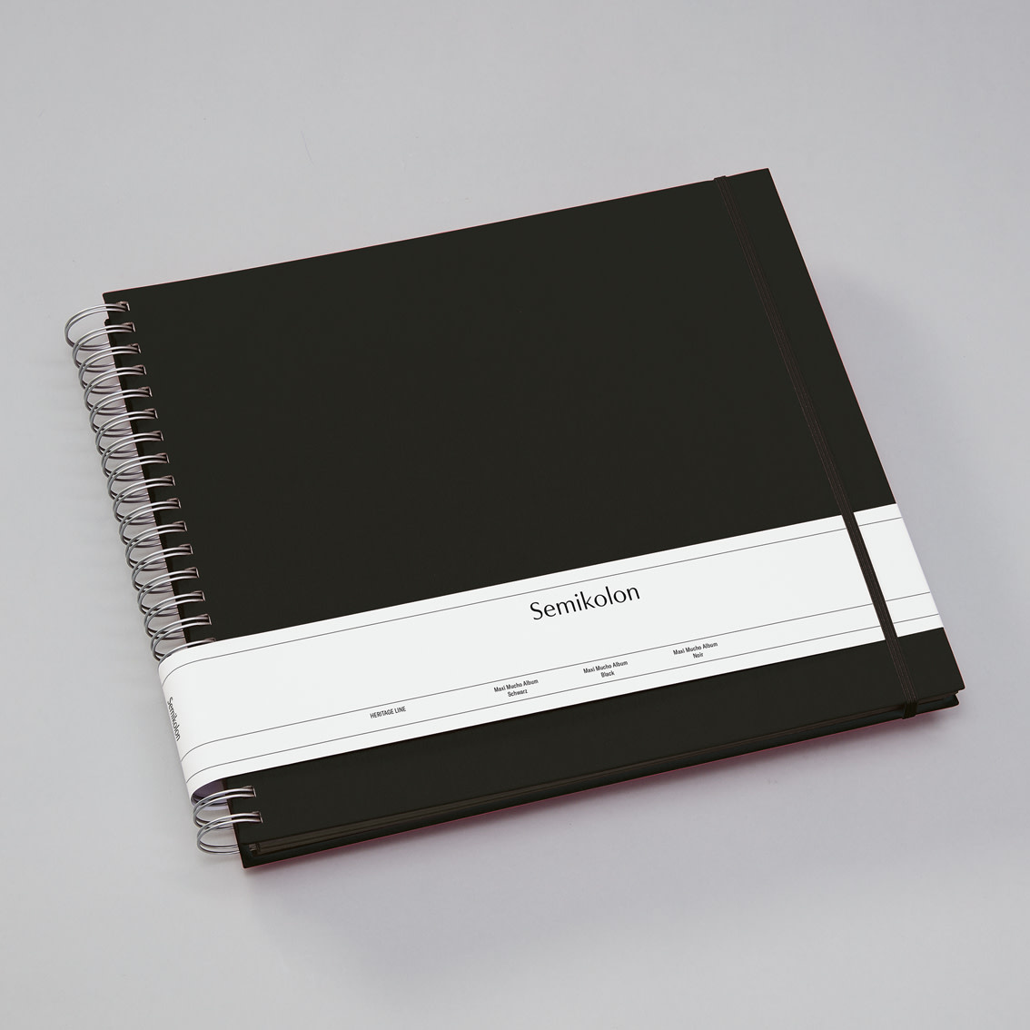 SEMIKOLON Album photos spiralé Maxi Mucho Noir pages noires 34,5x30cm