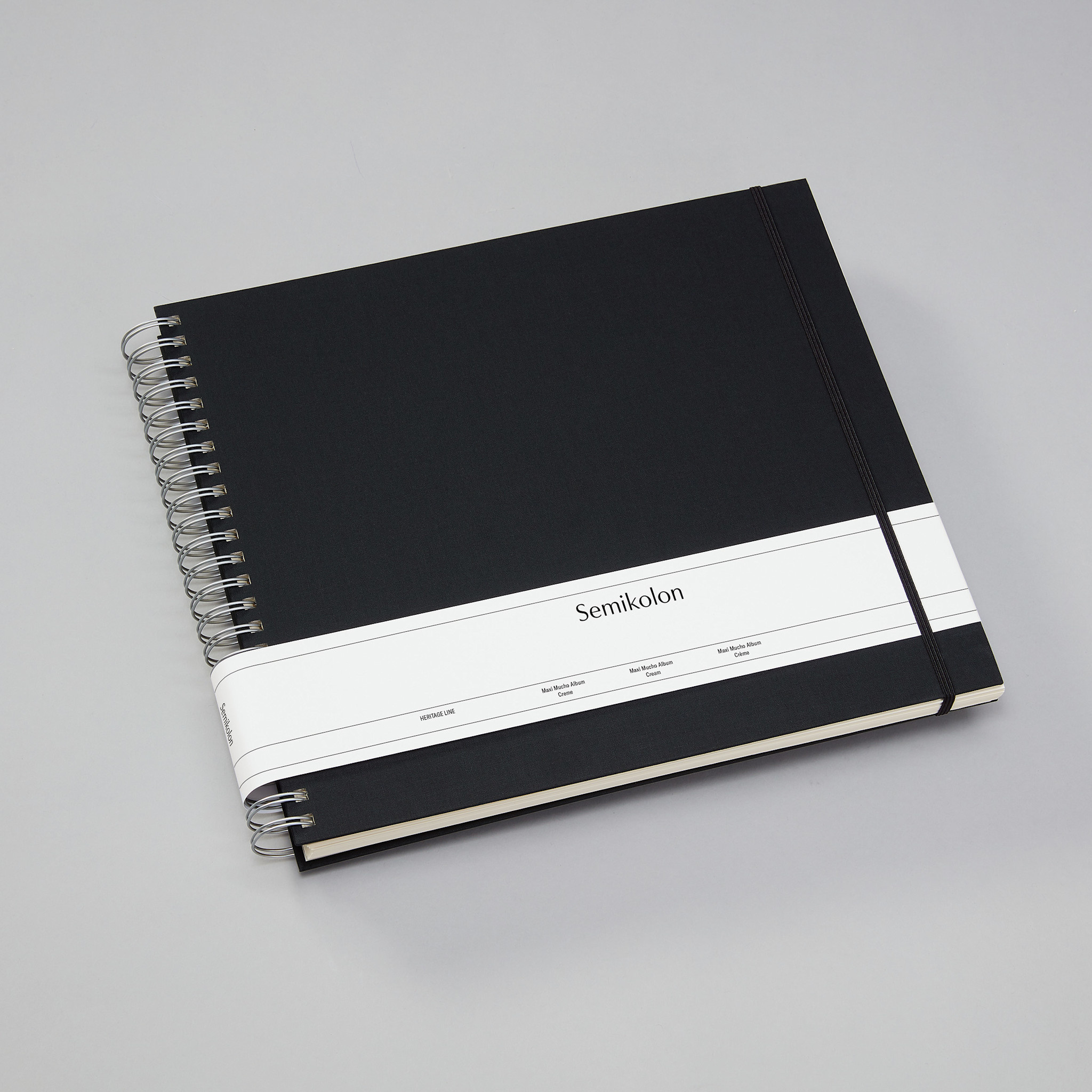 SEMIKOLON Album photos spiralé Maxi Mucho Noir pages crème 34,5x30cm