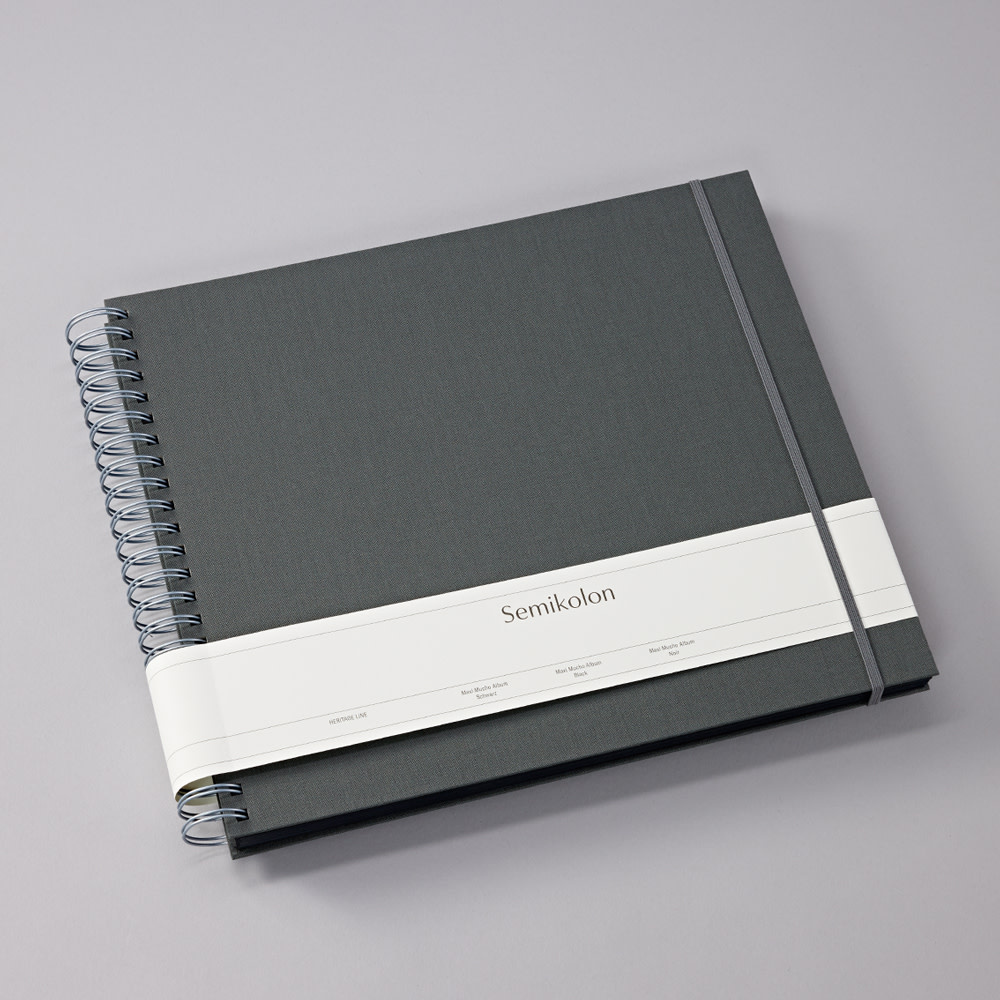 SEMIKOLON Album photos spiralé Maxi Mucho Lava Stone pages noires 34,5x30cm