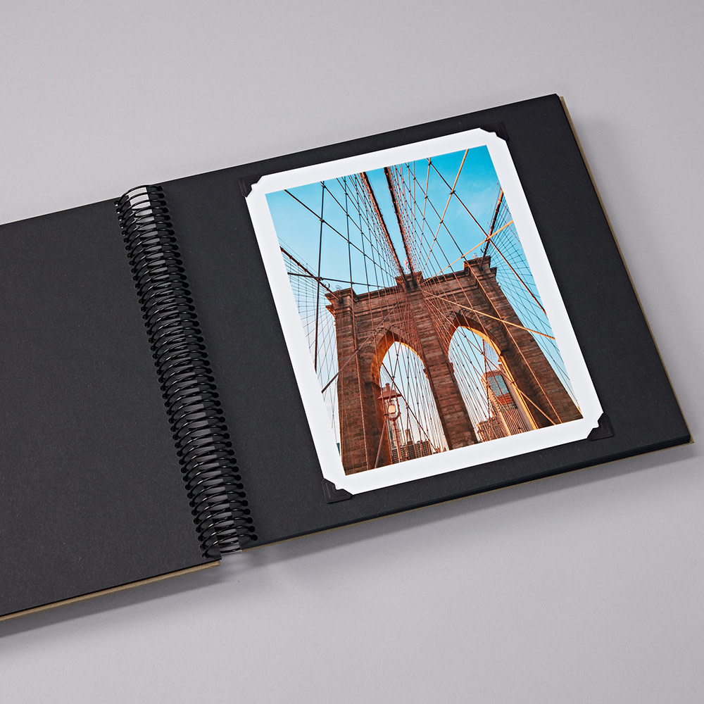 SEMIKOLON Album photos spiralé Economy Medium Marine pages noires 23x24,5cm