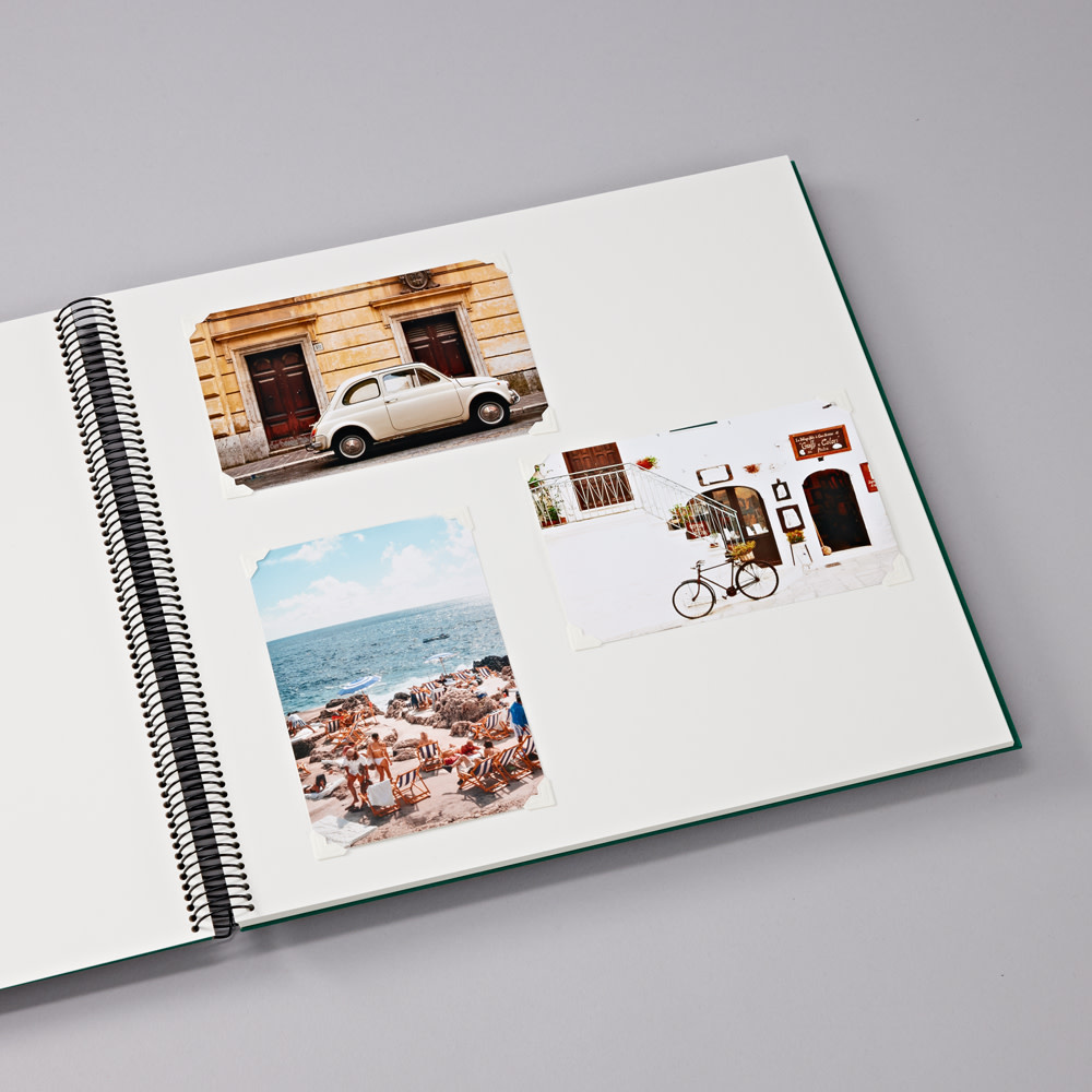 SEMIKOLON Album photos spiralé Economy Large Vert Forest pages crème 34,5x33,2cm