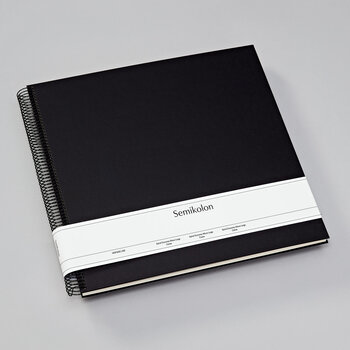 SEMIKOLON Album photos spiralé Economy Large Noir pages crème 34,5×33,2cm