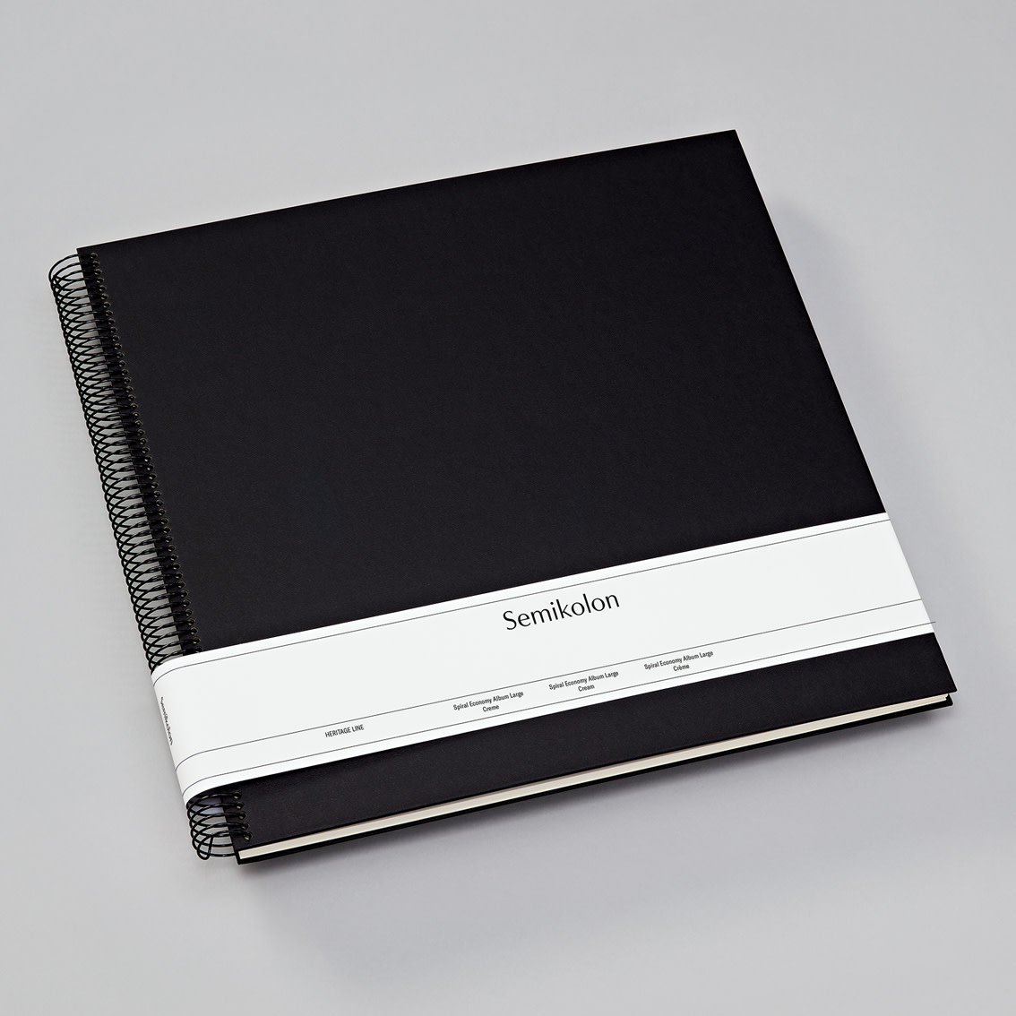 SEMIKOLON Album photos spiralé Economy Large Noir pages crème 34,5×33,2cm