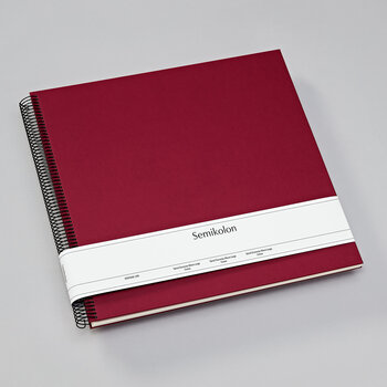 SEMIKOLON Album photos spiralé Economy Large Bordeaux pages crème 34,5x33,2cm