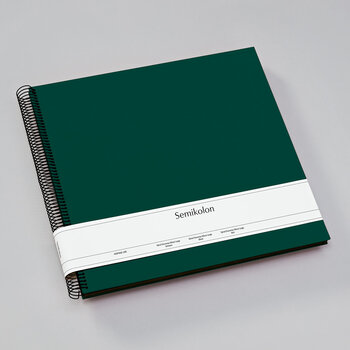 SEMIKOLON Album photos spiralé Economy Large Vert Forêt pages noires 34,5x33,2cm