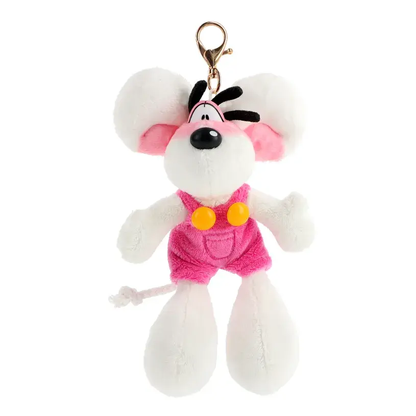 DIDDL Porte-Clés Peluche Diddl En Salopette Rose 15Cm