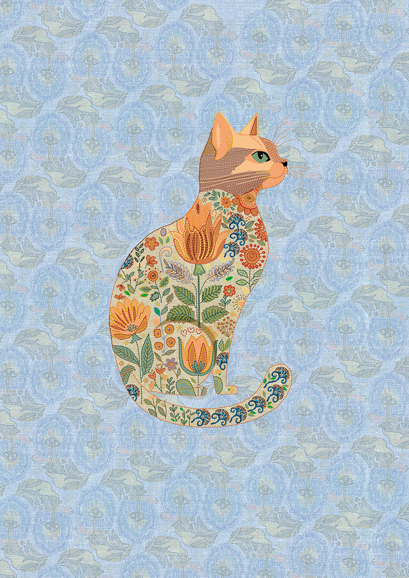 EDITIONS DU DESASTRE Broderie - Cahier 48p lignées 80g - Chat 15x21cm