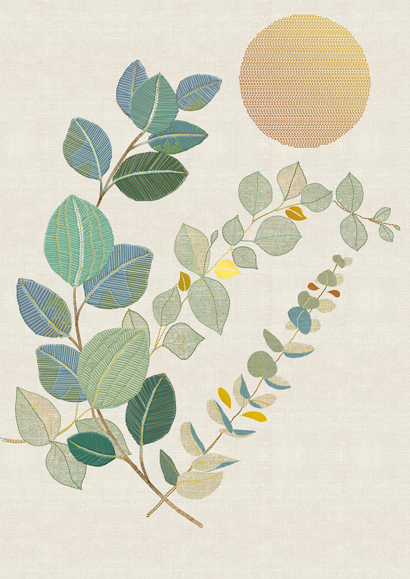 EDITIONS DU DESASTRE Broderie - Cahier 48p lignées 80g  - Eucalyptus 15x21cm