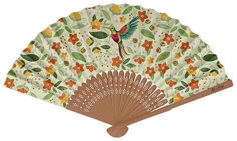 EDITIONS DU DESASTRE Broderie - Eventail - Colibri 37x20cm