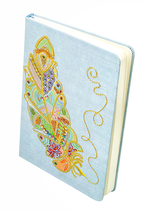 EDITIONS DU DESASTRE Broderie - Carnet brodé 192p lignées 100g - Plume 14,5x20,5cm