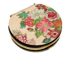 EDITIONS DU DESASTRE Broderie - Porte-monnaie rond - Fleurs ∅ 10cm