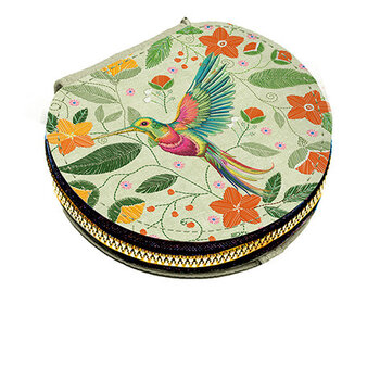 EDITIONS DU DESASTRE Broderie - Porte-monnaie rond - Colibri ∅ 10cm