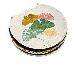 EDITIONS DU DESASTRE Broderie - Porte-monnaie rond - Gingko ∅ 10cm