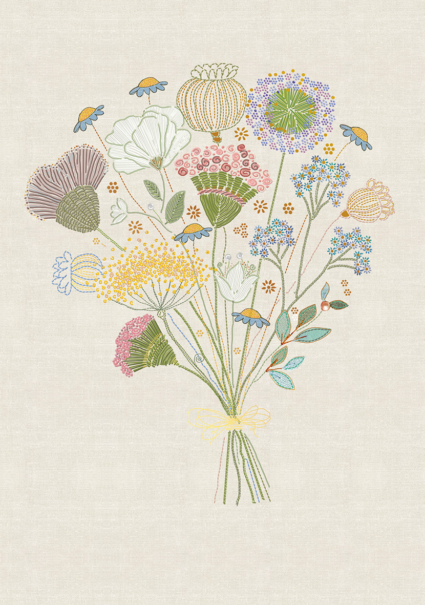 EDITIONS DU DESASTRE Broderie - Cahier 48p lignées 80g - Bouquet 15x21cm