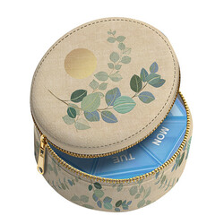 EDITIONS DU DESASTRE Broderie - Pilulier rond - Eucalyptus 10x10x2cm