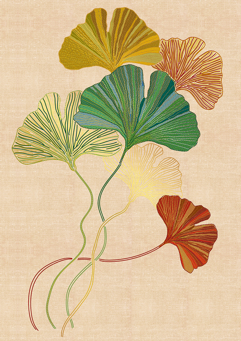 EDITIONS DU DESASTRE Broderie - Cahier 48p lignées 80g  - Gingko 15x21cm