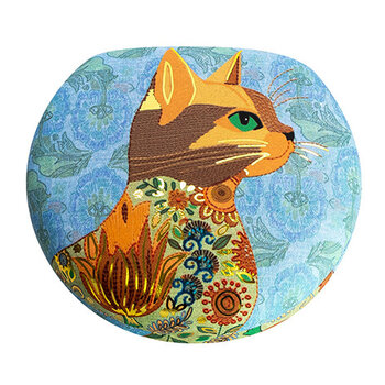 EDITIONS DU DESASTRE Broderie - Boîte à bijoux - Chat 7,5x7x3cm