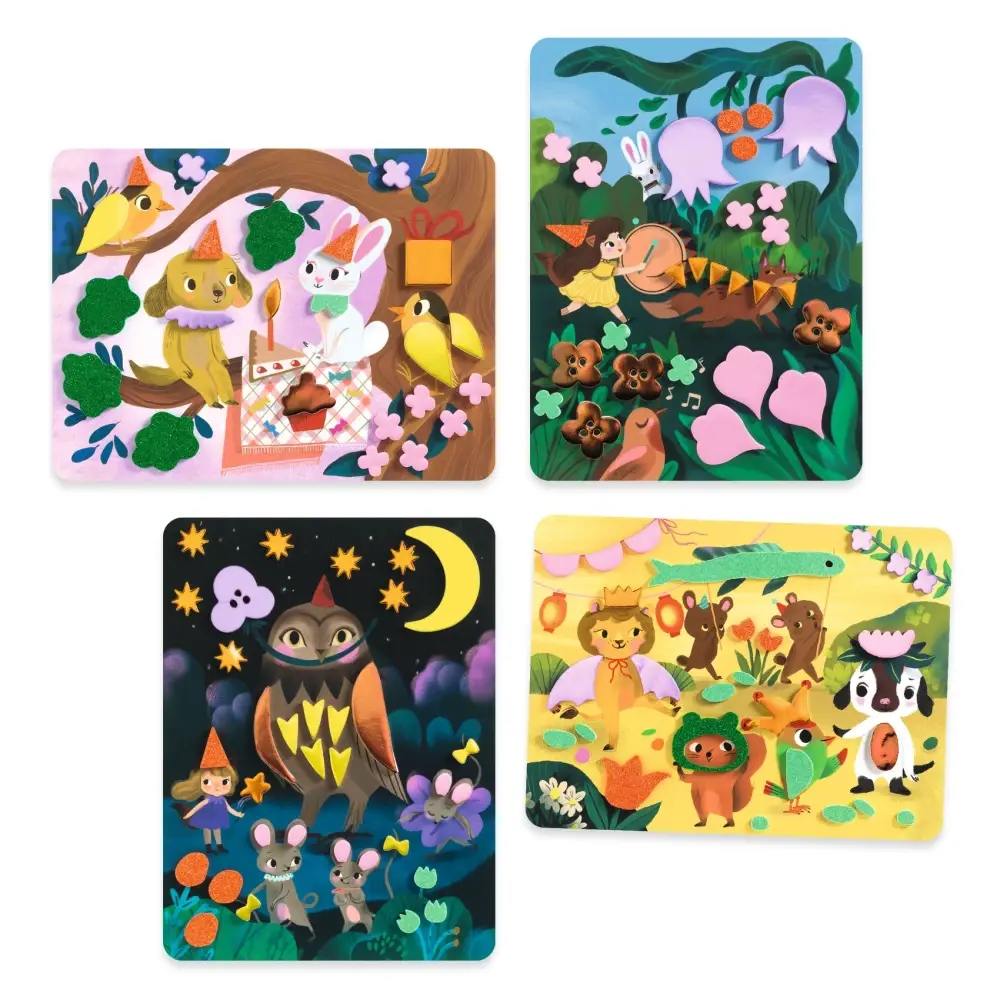 DJECO Collage de mousses - Fêtes scintillantes