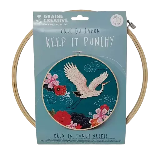 GRAINE CREATIVE Kit Punch Needle Grue Du Japon Ø250 Mm