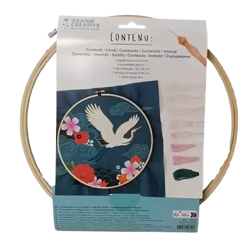 GRAINE CREATIVE Kit Punch Needle Grue Du Japon Ø250 Mm